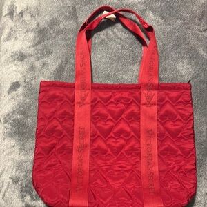 Victoria's Secret Red Quilted Tote Bag NWT